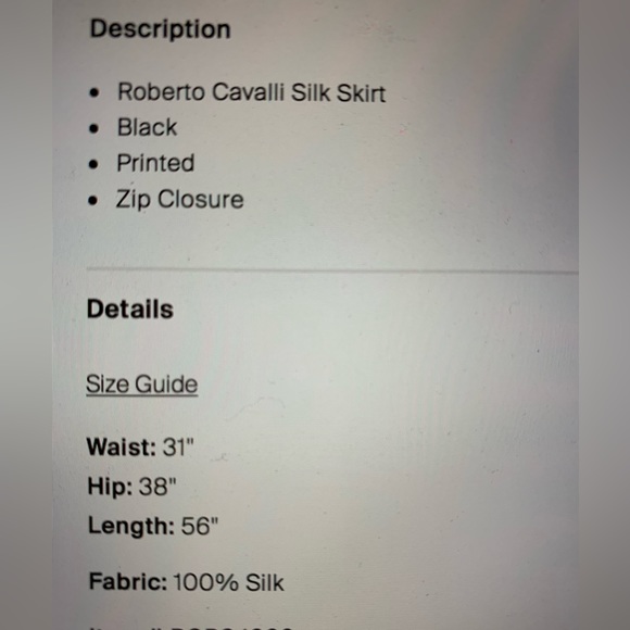 BNWOT Roberto Cavalli silk long skirt - Picture 4 of 4